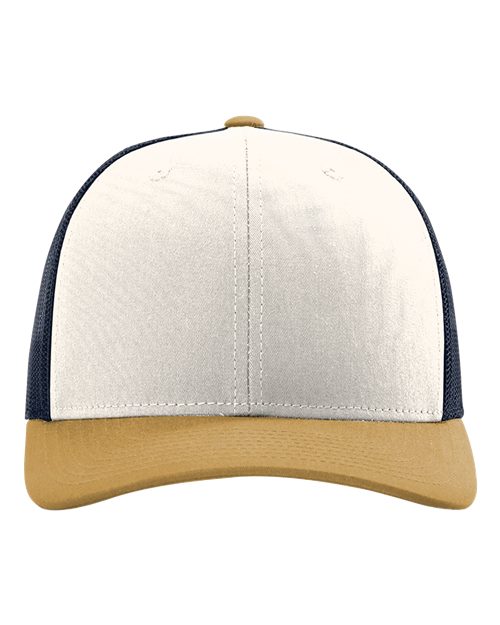 Snapback Trucker Cap - Cream/ Navy/ Amber Gold