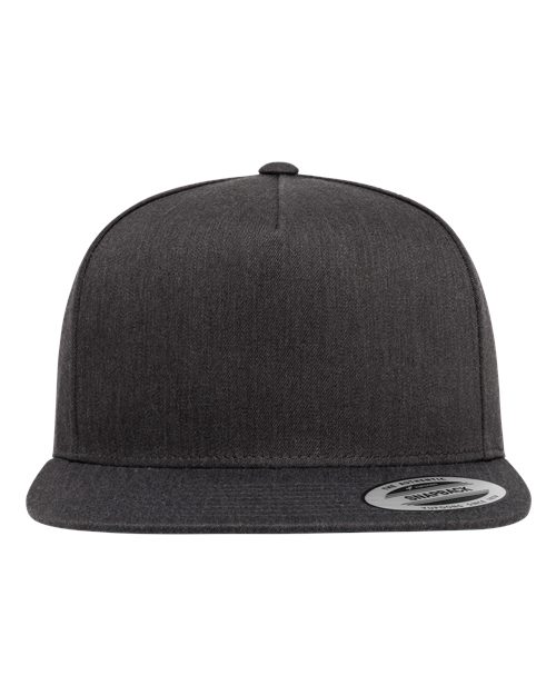 YP Classics Five-Panel Cotton Twill Snapback Cap - Dark Heather Grey
