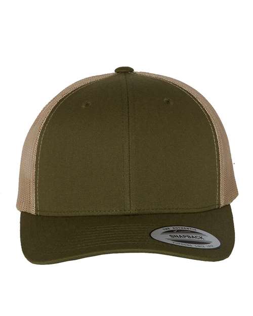 YP Classics Retro Trucker Cap - Moss/ Khaki