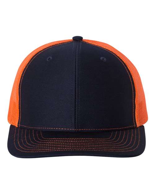 Richardson 112 Snapback Trucker Cap - Navy/ Orange