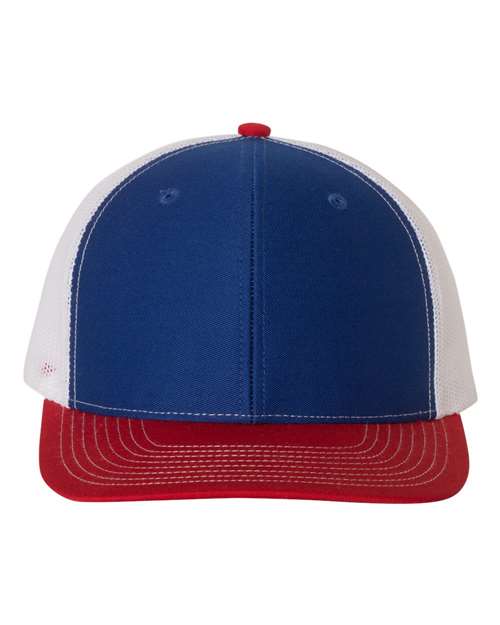 Richardson 112 Snapback Trucker Cap - Royal/ White/ Red