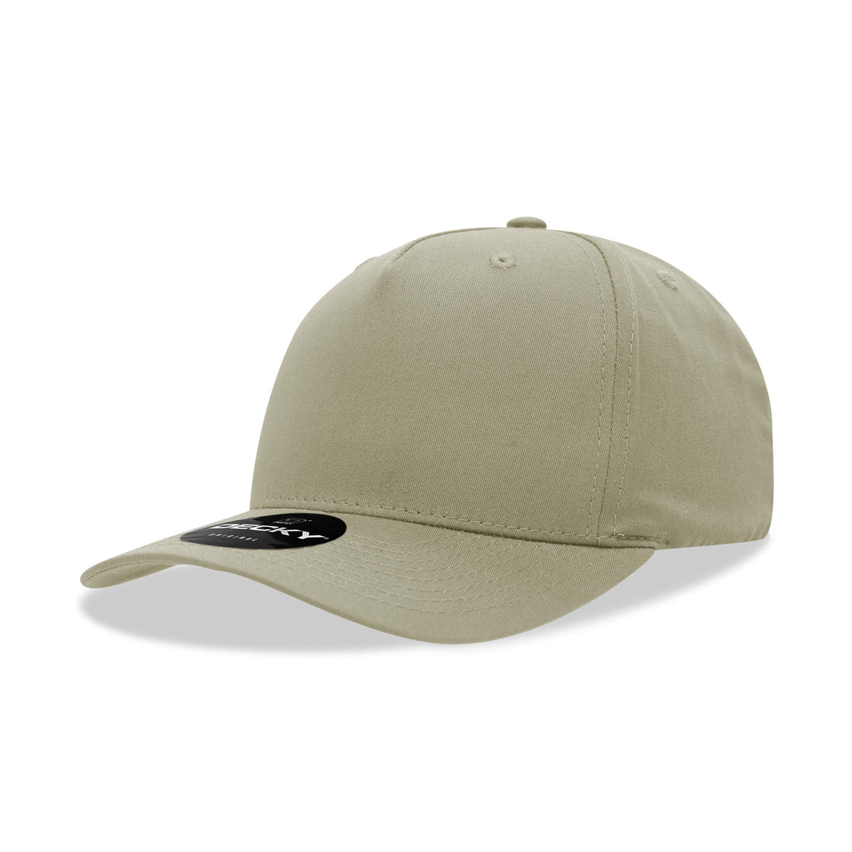 Decky 6024 5 Panel Mid Profile Structured Cotton Blend Cap - Khaki