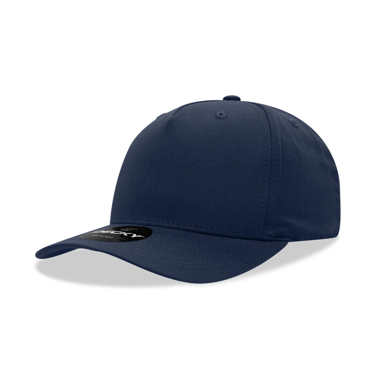 Decky 6024 5 Panel Mid Profile Structured Cotton Blend Cap - Navy