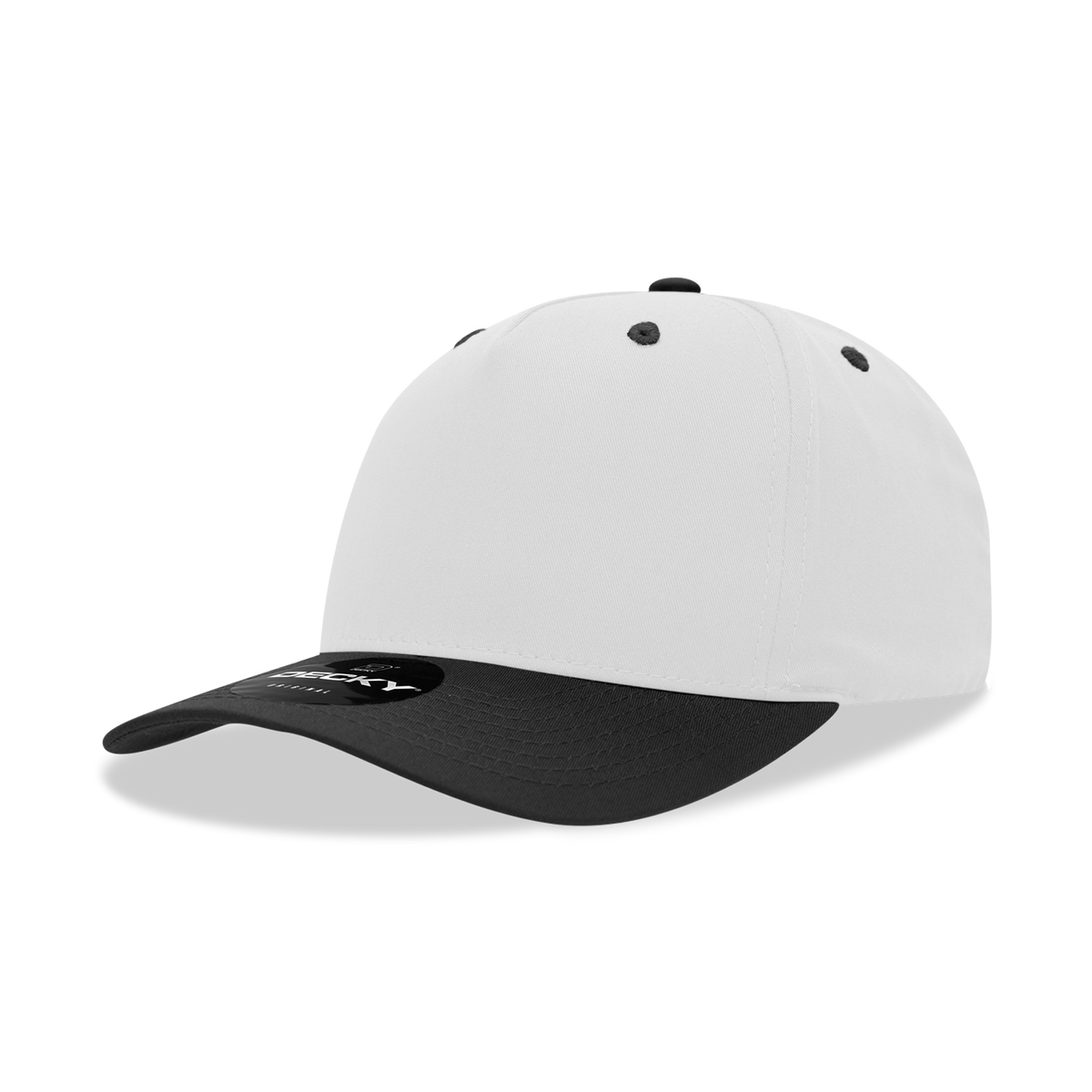Decky 6024 5 Panel Mid Profile Structured Cotton Blend Cap - White/Black