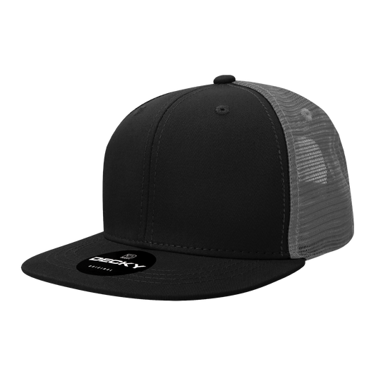 6 Panel High Profile Structured Cotton Blend Trucker