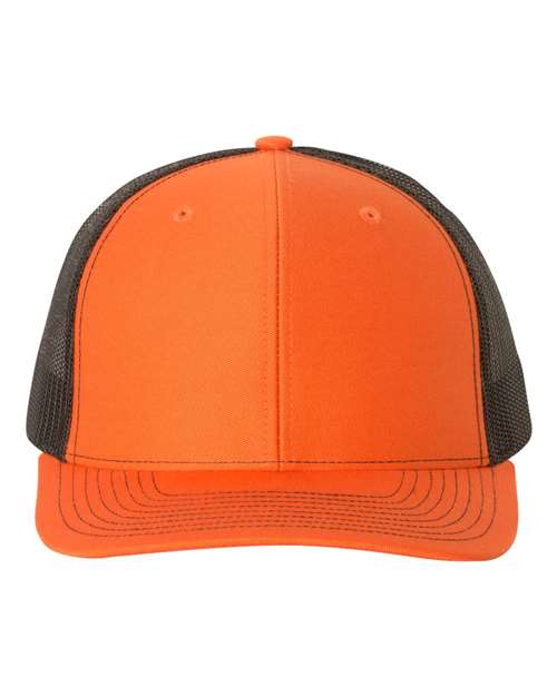 Richardson 112 Snapback Trucker Cap - Orange/ Black