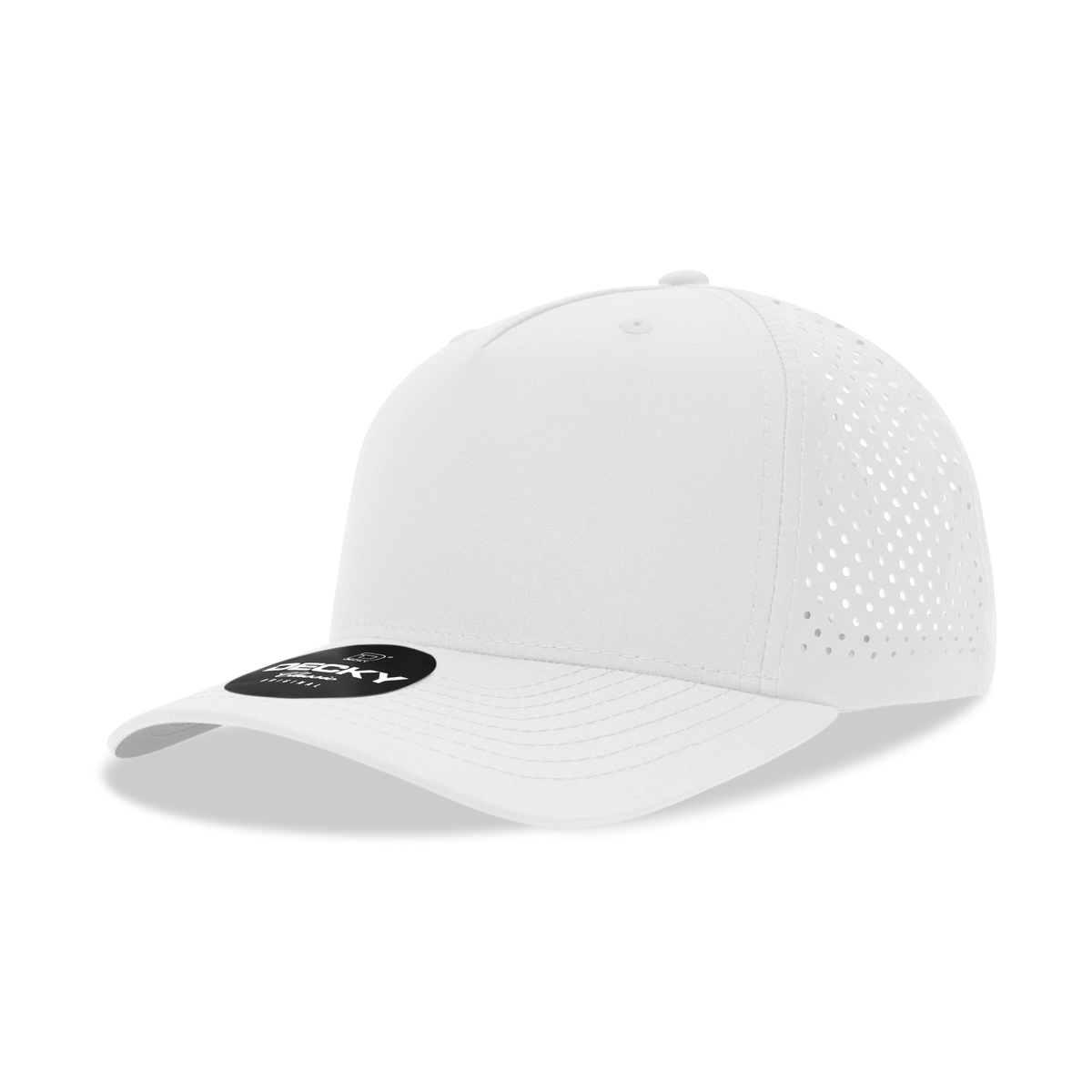 Decky 6225 5 Panel Mid Profile Structured Perforated Performance Cap - White