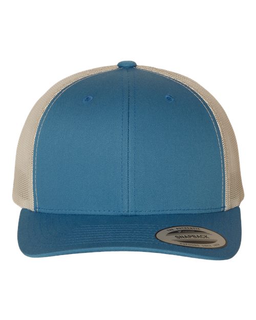 YP Classics Retro Trucker Cap - Steel Blue/ Silver