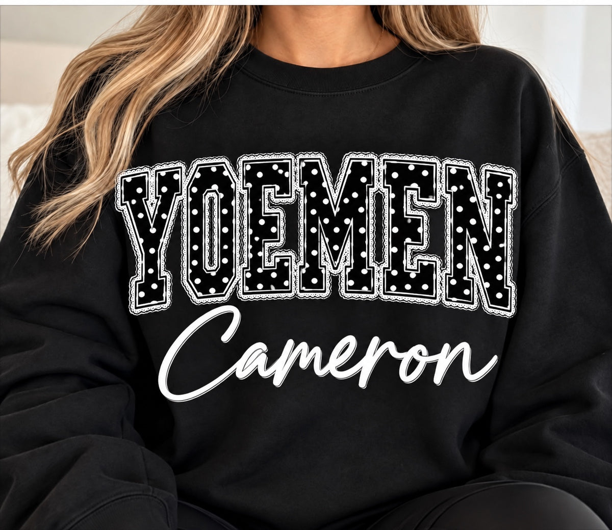 Cameron Yoemen polka dot crewneck sweatshirt, black