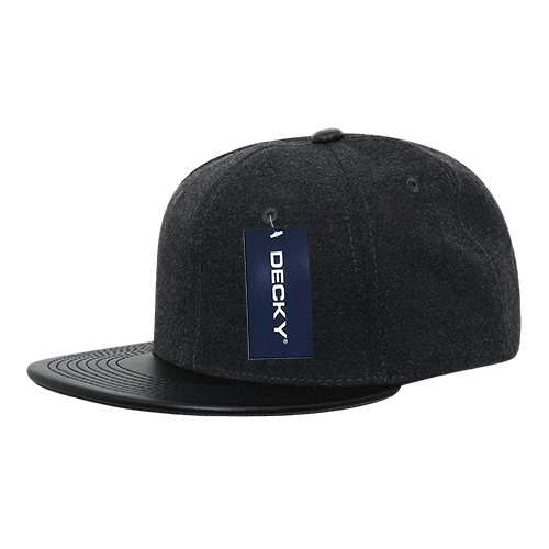 6 Panel High Profile Structured Melton Vinyl Snapback