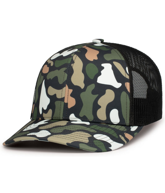 Pacific Headwear BAYOU/LT CHARCOAL/BAYOU / OS WEEKENDER DUCK CAMO TRUCKER SNAPBACK CAP