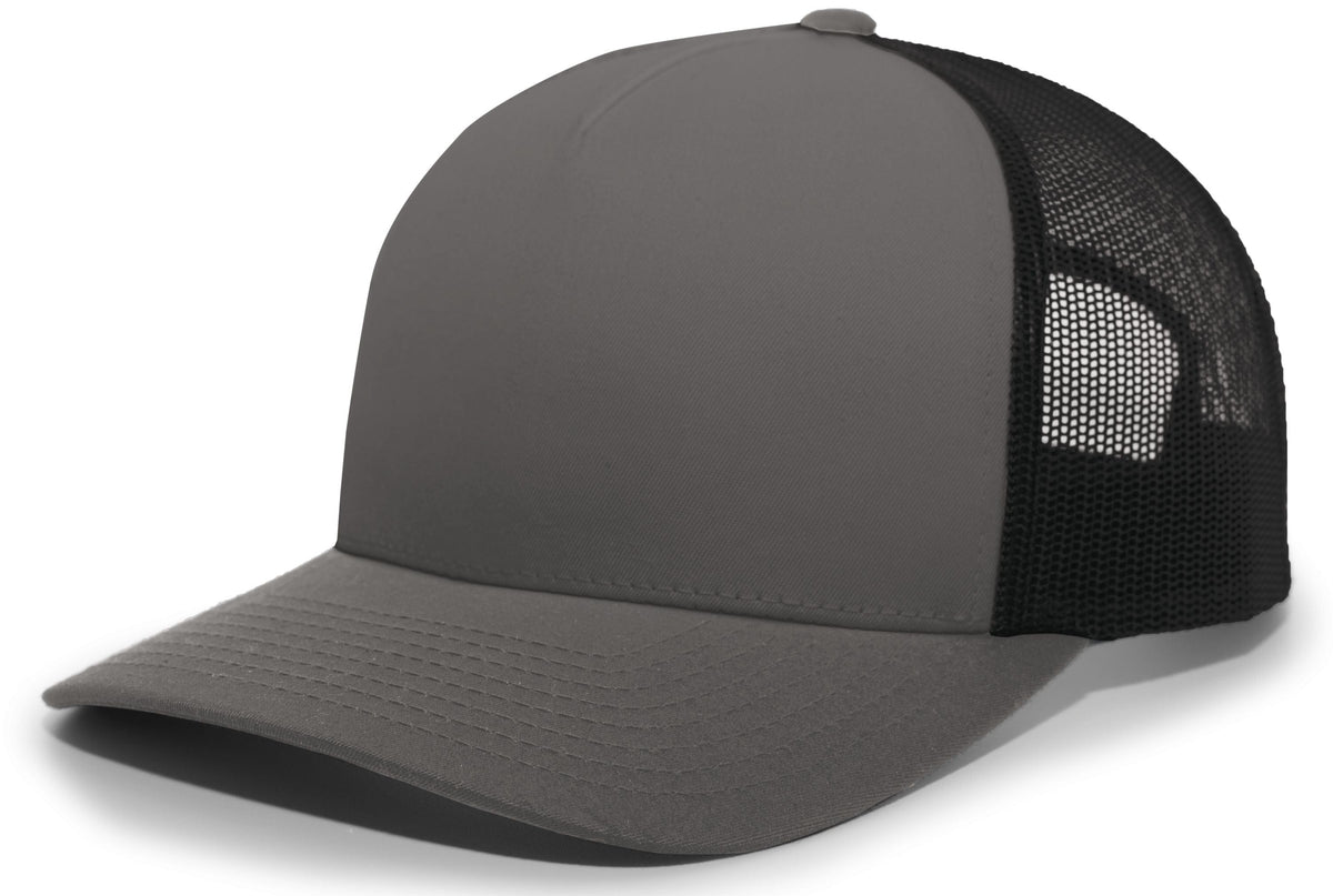 Pacific Headwear GRAPHITE/BLACK / OS 5-Panel Trucker Snapback Cap