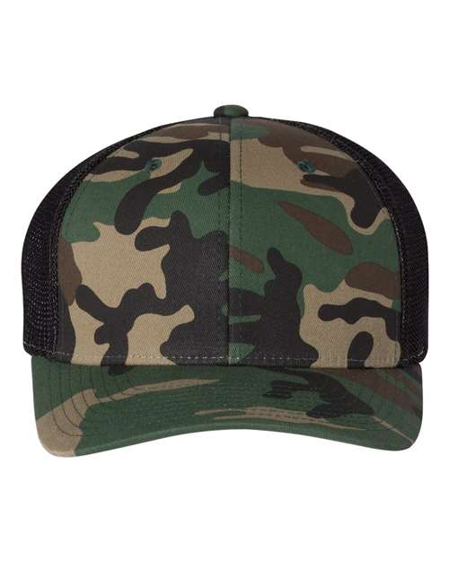 Richardson Army Camo/ Black / S/M Richardson 110 R-Flex Trucker Cap