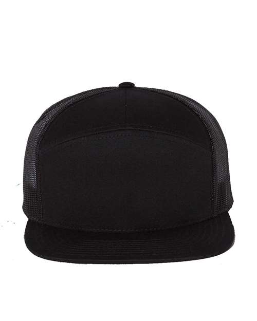Richardson Black / Adjustable Richardson 168 Seven-Panel Trucker Cap