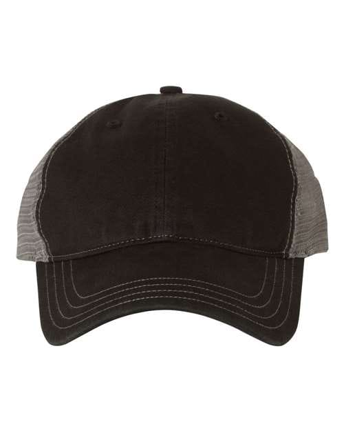 Richardson Black/ Charcoal / Adjustable Richardson 111 Garment-Washed Trucker Cap
