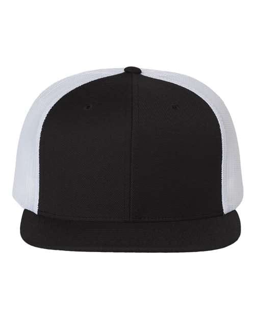 Richardson Black/ White / Adjustable Richardson 511 Wool Blend Flat Bill Trucker Cap