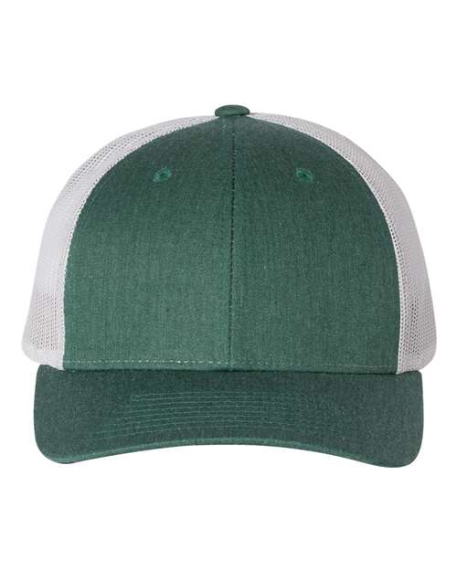 Richardson Heather Dark Green/ Silver / M/L Richardson 115 Low Pro Trucker Cap
