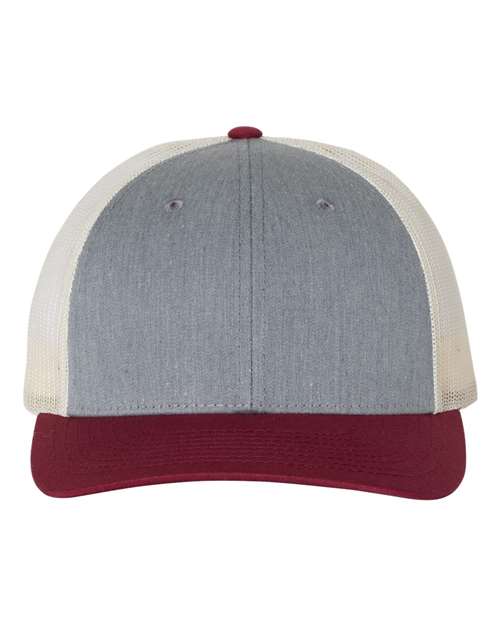 Richardson Heather Grey/ Birch/ Cardinal / M/L Richardson 115 Low Pro Trucker Cap