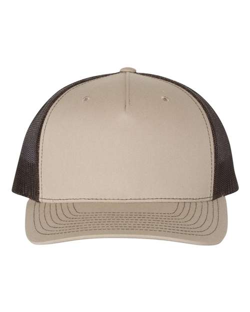 Richardson Khaki/ Coffee / Adjustable Richardson 112FP Five-Panel Trucker Cap