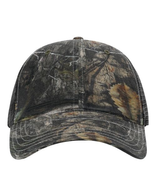Richardson Mossy Oak Country DNA/ Black / Adjustable Richardson 111P Garment Washed Printed Trucker Cap