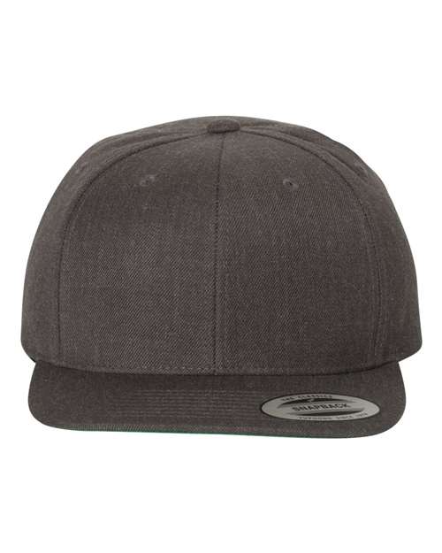 YP Classics Dark Heather / Adjustable Premium Flat Bill Snapback Cap