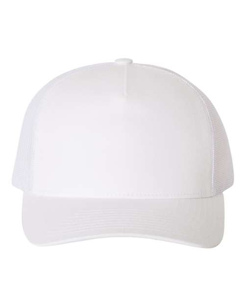 YP Classics White / Adjustable Five-Panel Retro Trucker Cap