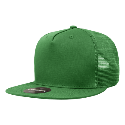 5 Panel High Profile Structured Cotton Blend Trucker