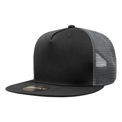 5 Panel High Profile Structured Cotton Blend Trucker