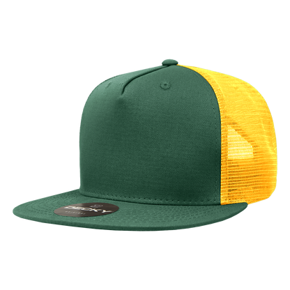 5 Panel High Profile Structured Cotton Blend Trucker