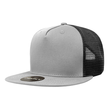 5 Panel High Profile Structured Cotton Blend Trucker