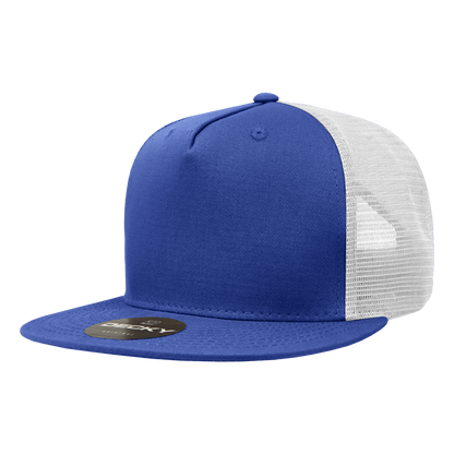 5 Panel High Profile Structured Cotton Blend Trucker