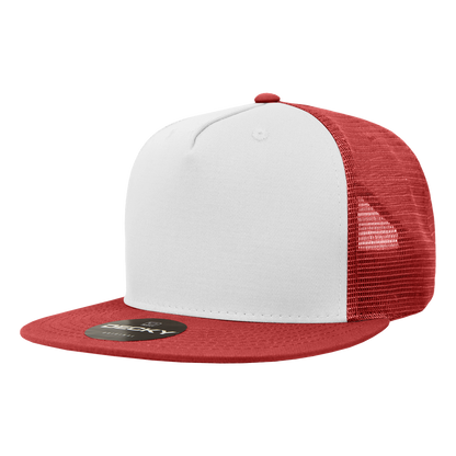 5 Panel High Profile Structured Cotton Blend Trucker