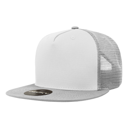 5 Panel High Profile Structured Cotton Blend Trucker