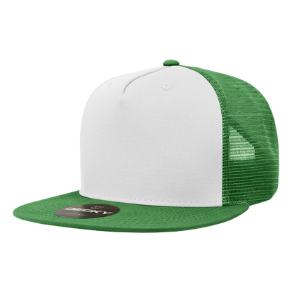 5 Panel High Profile Structured Cotton Blend Trucker