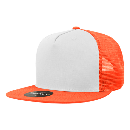 5 Panel High Profile Structured Cotton Blend Trucker