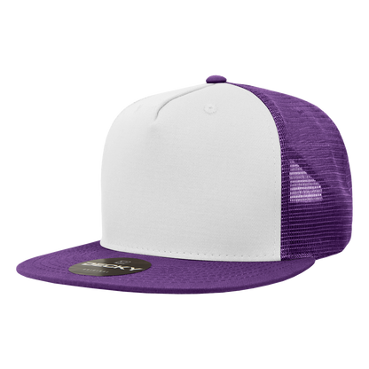 5 Panel High Profile Structured Cotton Blend Trucker