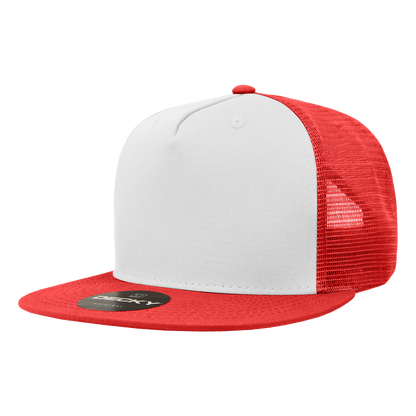 5 Panel High Profile Structured Cotton Blend Trucker