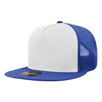 5 Panel High Profile Structured Cotton Blend Trucker