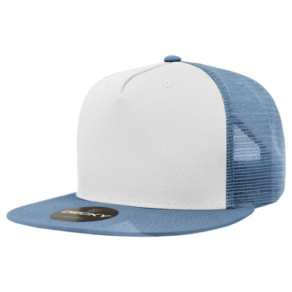 5 Panel High Profile Structured Cotton Blend Trucker