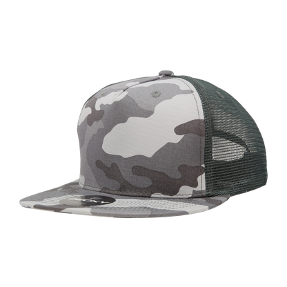 5 Panel High Profile Structured Cotton Blend Trucker