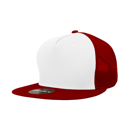 5 Panel High Profile Structured Cotton Blend Trucker