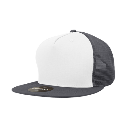 5 Panel High Profile Structured Cotton Blend Trucker