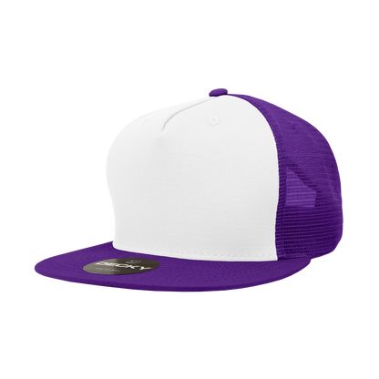 5 Panel High Profile Structured Cotton Blend Trucker