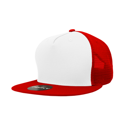 5 Panel High Profile Structured Cotton Blend Trucker