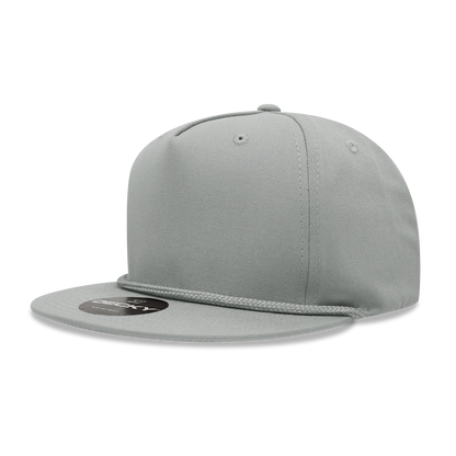 5 Panel High Profile Structured Cotton Blend Rope Hat