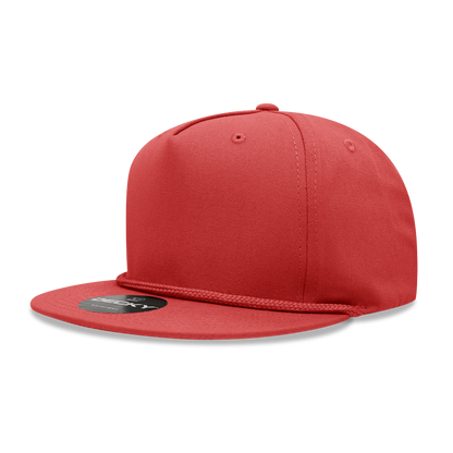 5 Panel High Profile Structured Cotton Blend Rope Hat