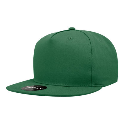 5 Panel High Profile Structured Cotton Blend Snapback