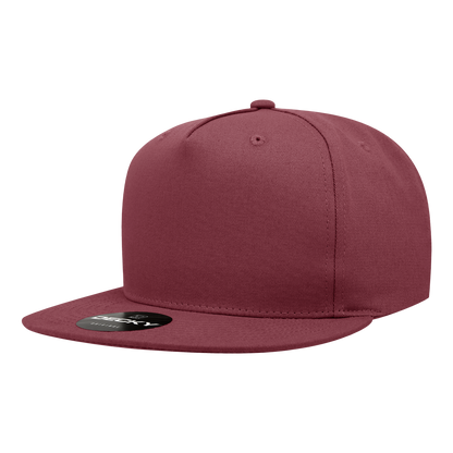 5 Panel High Profile Structured Cotton Blend Snapback