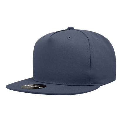 5 Panel High Profile Structured Cotton Blend Snapback