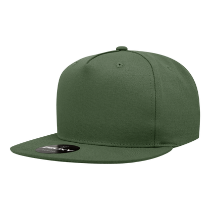 5 Panel High Profile Structured Cotton Blend Snapback